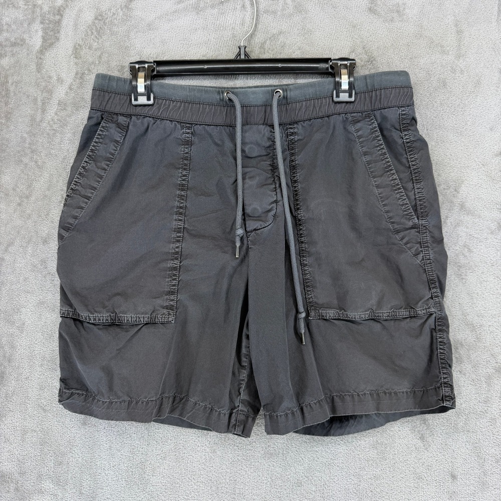 James Perse Mens Charcoal Grey Cotton Drawstring Cargo Shorts Size 1 MCPI4276